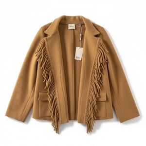 Elie Tahari Camel Fringe Blazer